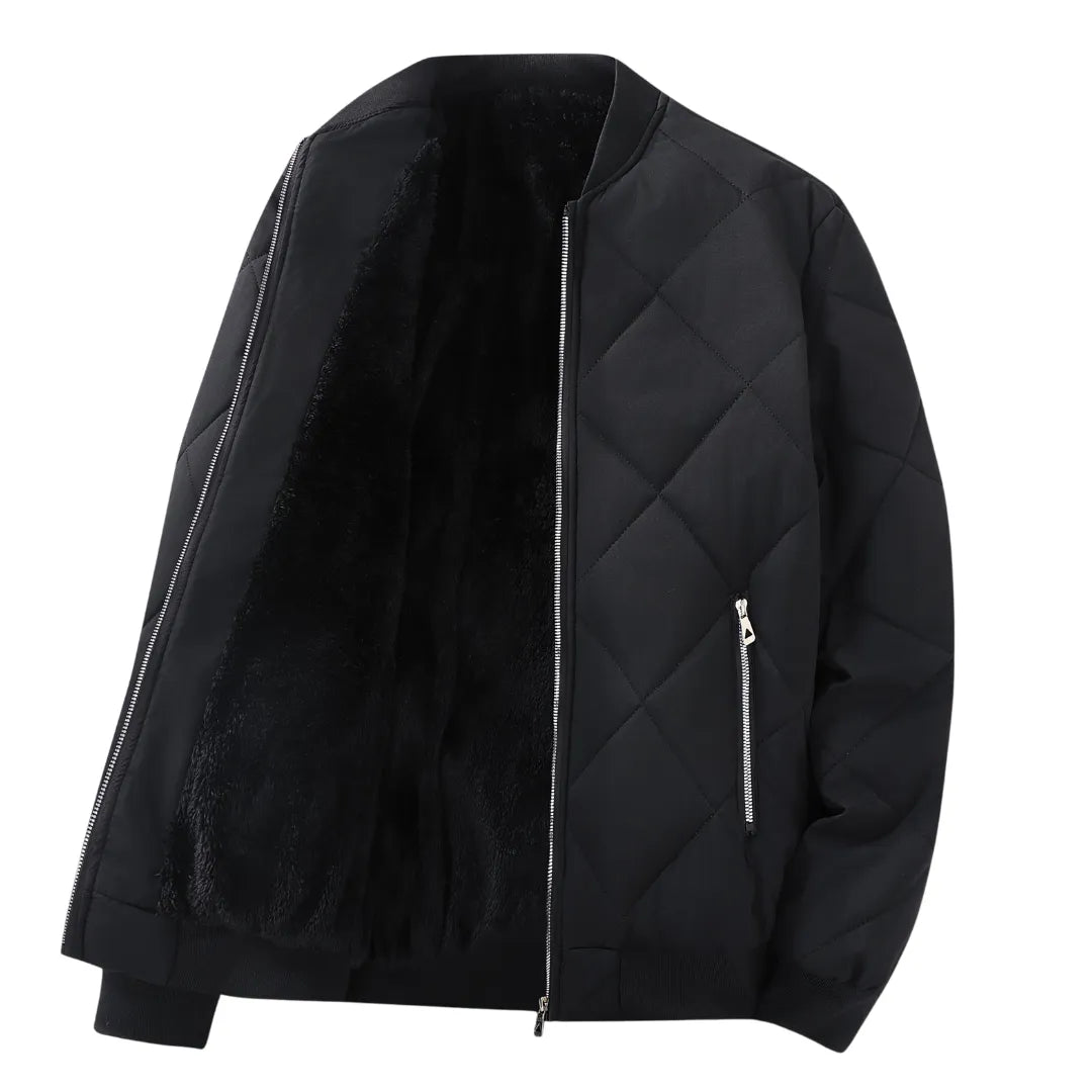 Gefütterte Winterjacke für Herren mit weichem Innenfutter und Reißverschluss
