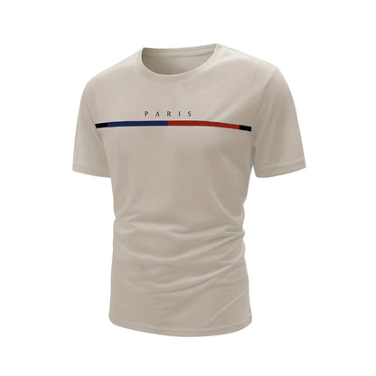 Herren Gestreiftes Paris T-Shirt mit Kurzarm
