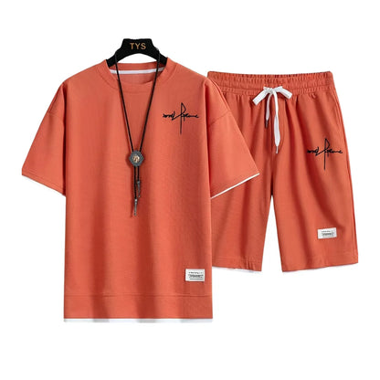 Herren Sommer-Set mit Print und T-Shirt & Shorts